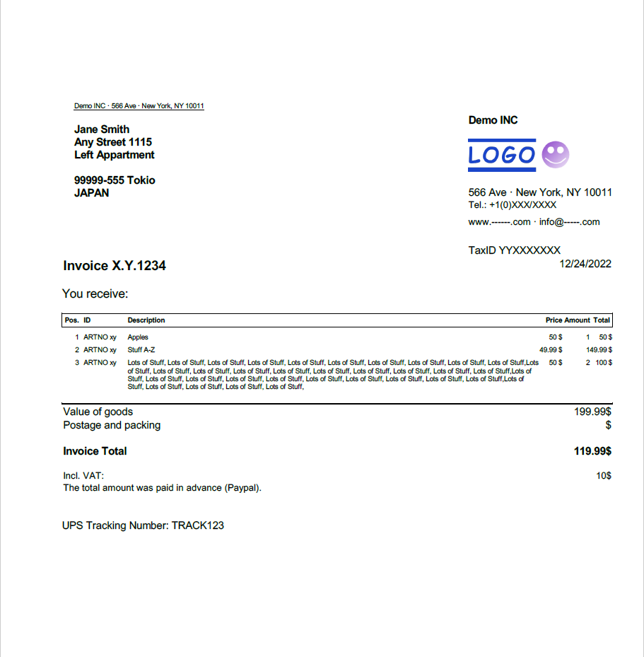 PDF Invoice Creator